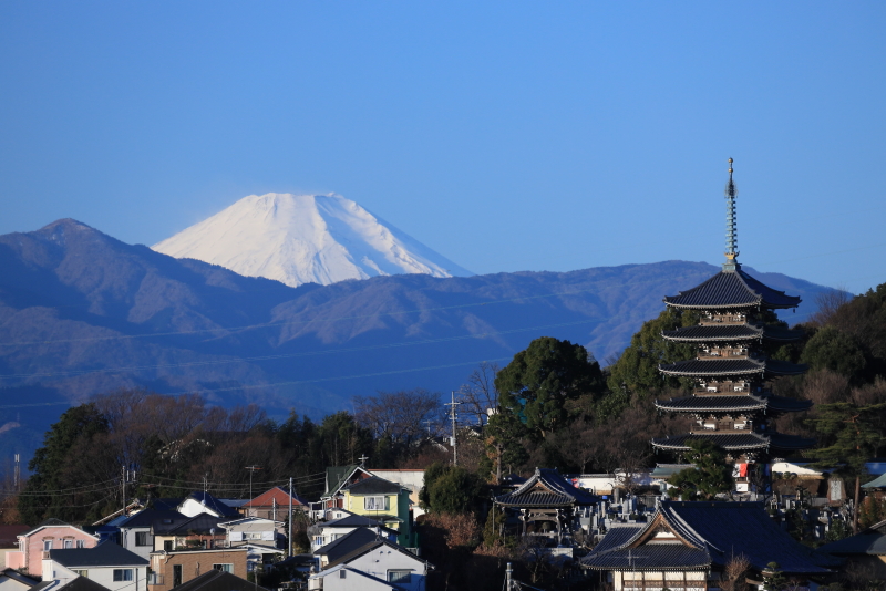 香林寺と富士山